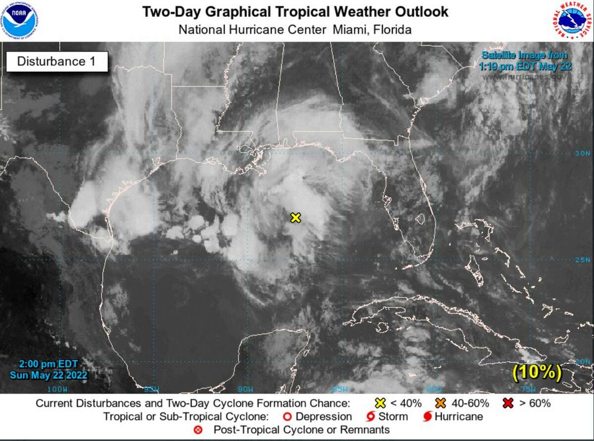 Thunderstorms and heavy winds formed in the Gulf of Mexico on May, 22, 2022 ahead of the official opening of the year's hurricane season.