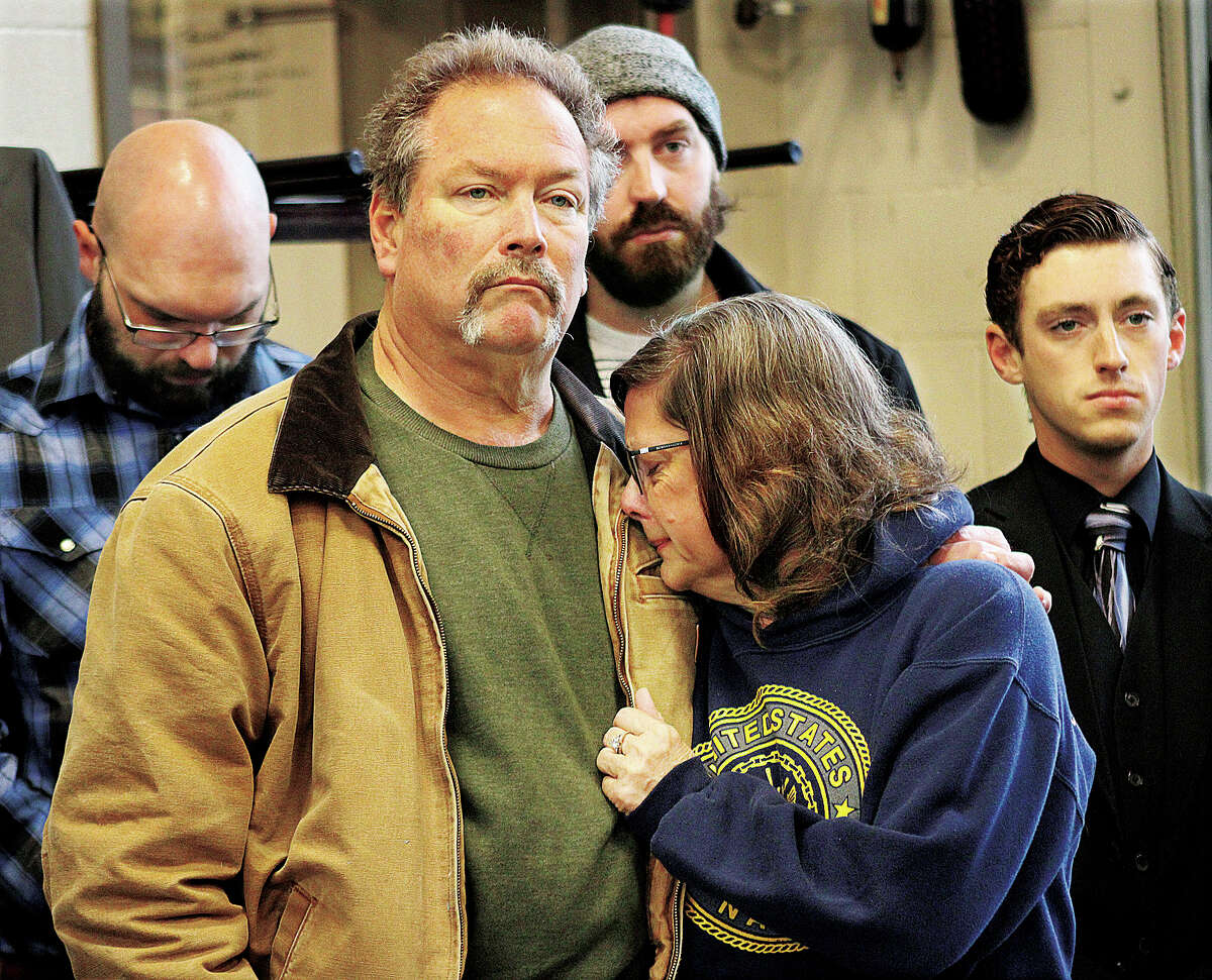 Families of those who died in the fatal Dec. 10 collapse of the Amazon warehouse facility in Edwardsville, including Carla and Lynn Cope, of Brighton, the parents of Clayton Lynn Cope, 29, of Alton.
