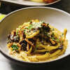 Bucatini with seacoast mushrooms at the Shipwright's Daughter in Mysic.