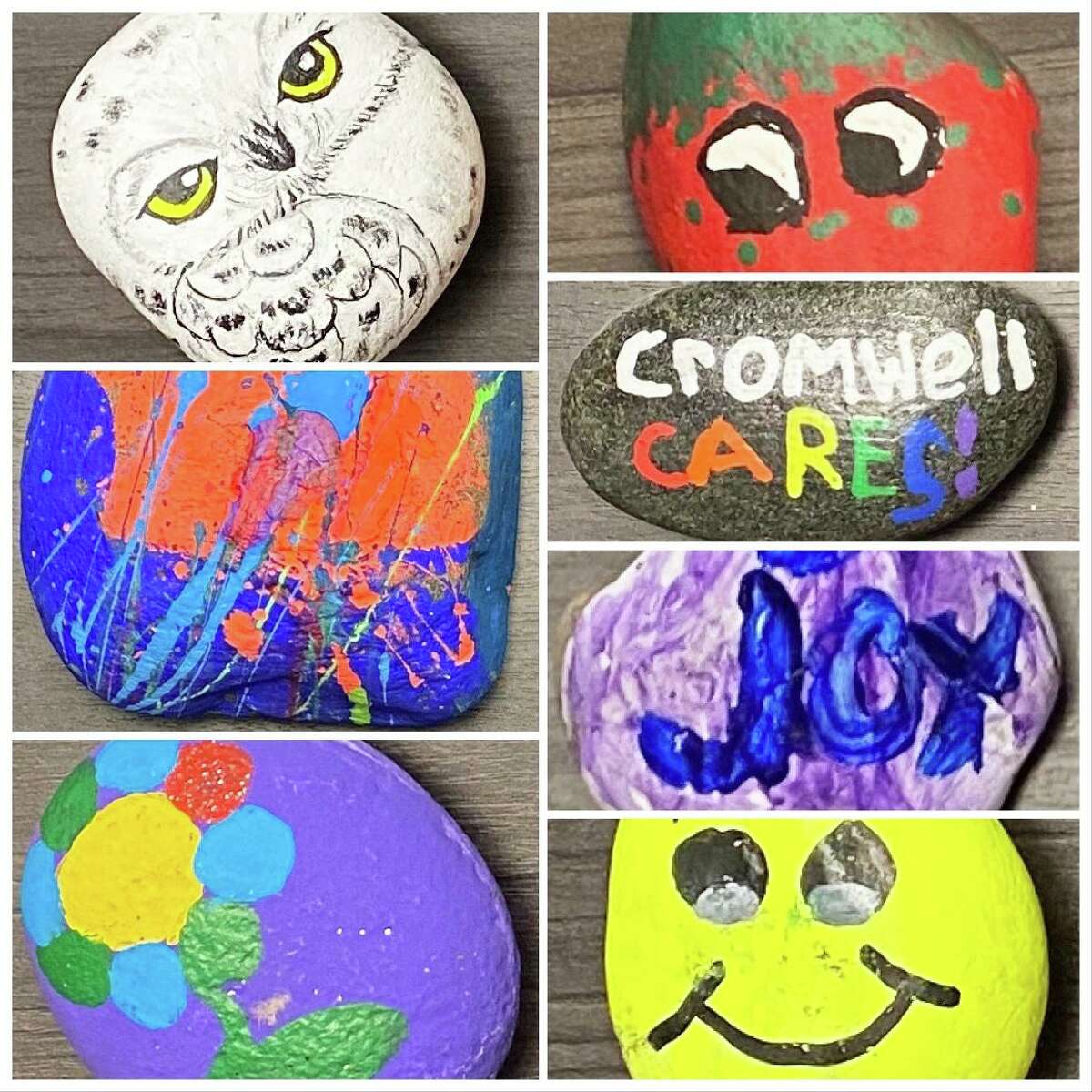 The Cromwell Creative District brings nonprofits, schools, retirement communities, and Town Hall to together. Shown here are creations made during the CCD rock hunt.