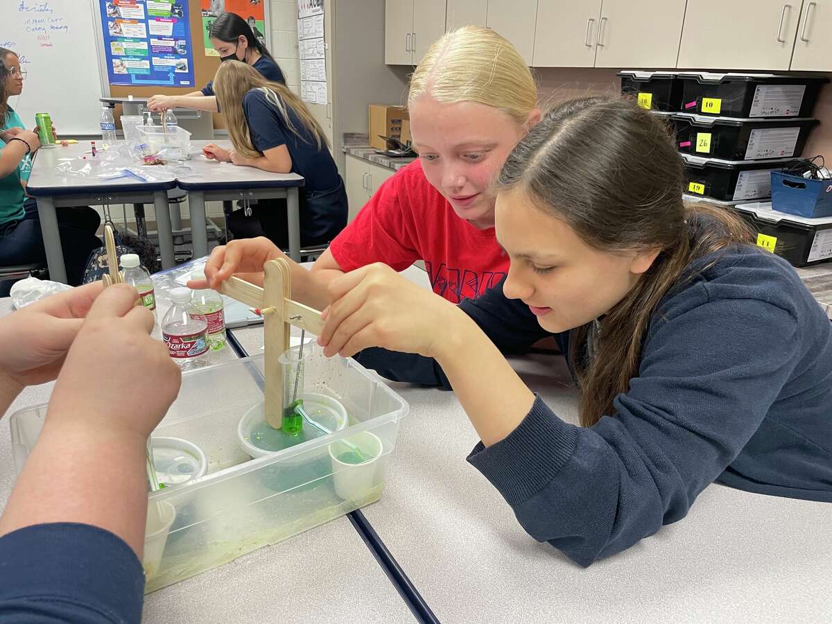 XTO Energy, a subsidiary of ExxonMobil, employee volunteers welcomed middle-school girls from the Young Women’s Leadership Academy for Introduce a Girl to Engineering Day.