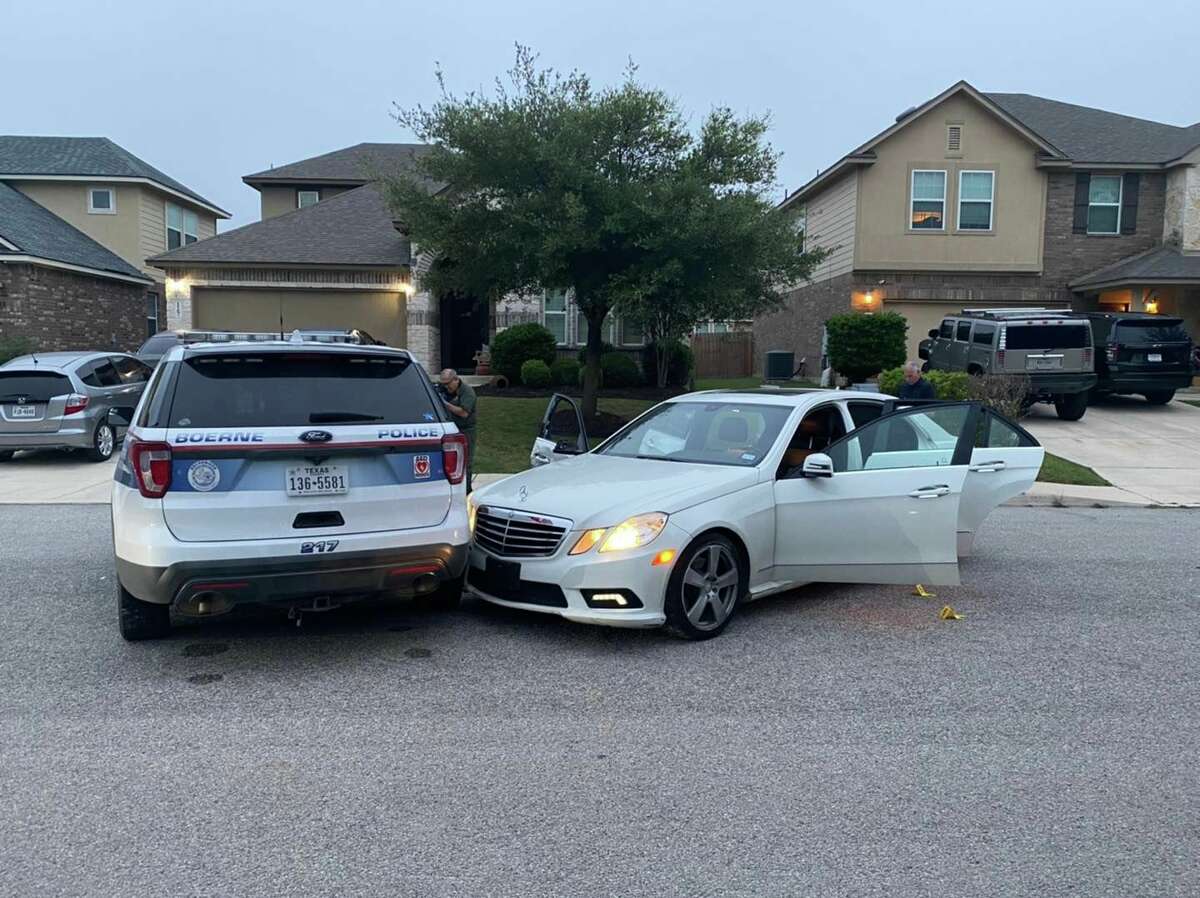 Five teens arrested Monday night are accused of breaking into a dozen vehicles and driving into a Boerne police cruiser.