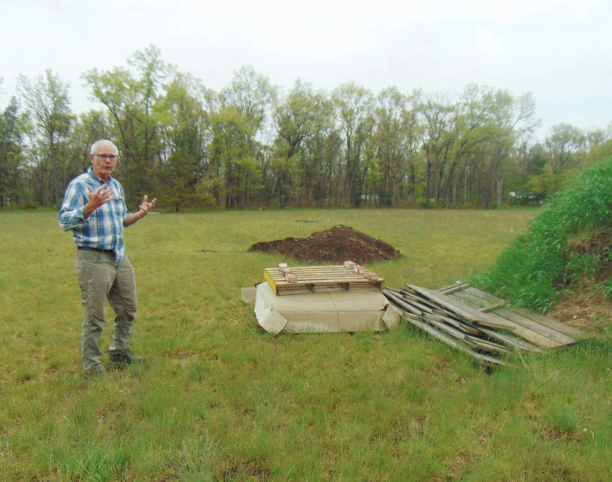 Ernie Wogatzke explains the process that will be used for the community garden at Webber Township, a project which will be headed by Anthony Farr.