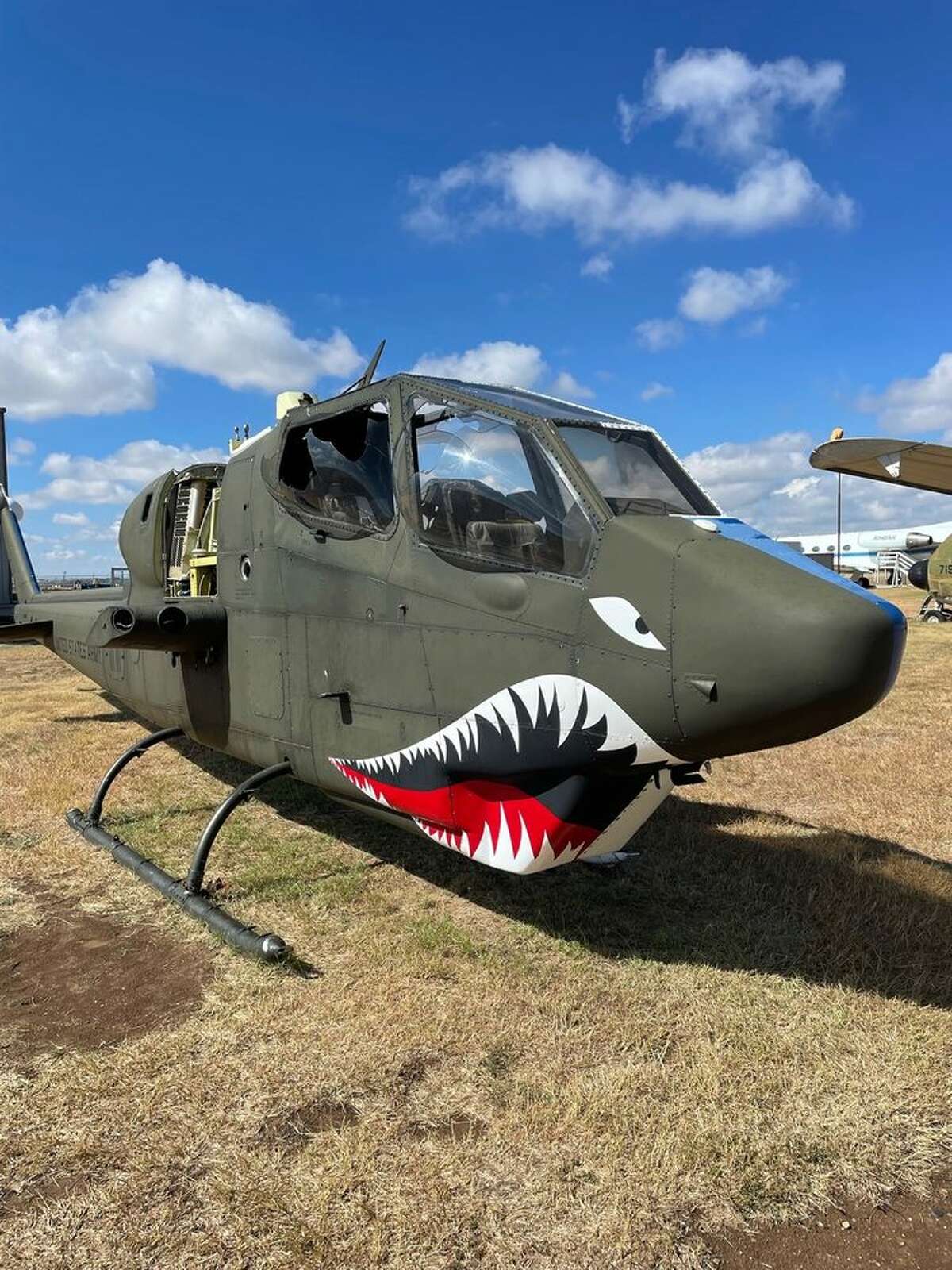 A helicopter on display at the Texas Air Museum at Stinson Field on Oct. 3, 2021 in San Antonio, TX.