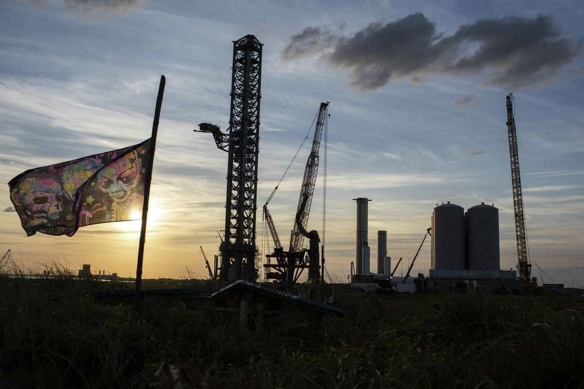 The Space Exploration Technologies Corp. (SpaceX) Starbase launch facility under construction in Boca Chica, Texas. From a sprawling factory outside Austin to a property-buying binge on the Gulf Coast, Elon Musk is making an imprint in a state that has long welcomed eccentric outsiders.