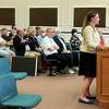 Attorney Stephanie Cummings represents the Village Improvement Association’s request for a special permit on Orange Avenue/Boston Post Road before the West Haven Planning and Zoning Commission.