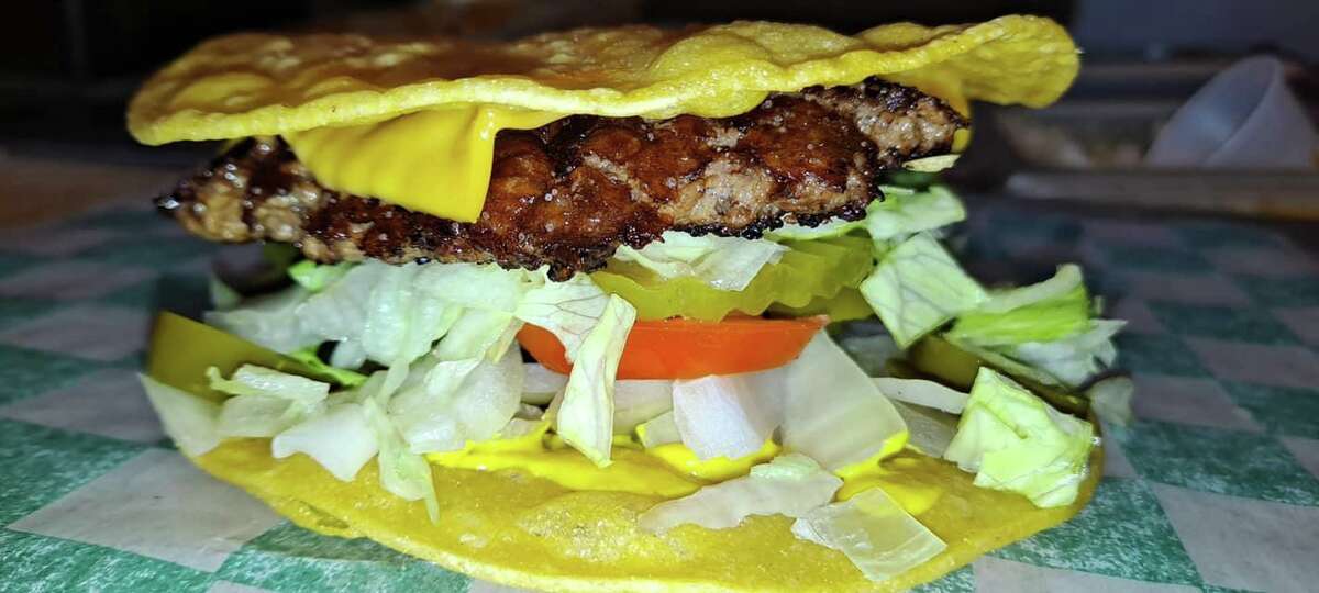 The famous Tortilla Burger from The Frosty in Woodsboro