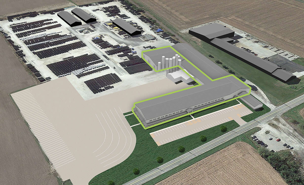 Springfield Plastics plans a 63,000-square-foot expansion of its Auburn facility. A rendering marks the new and expanded portions.