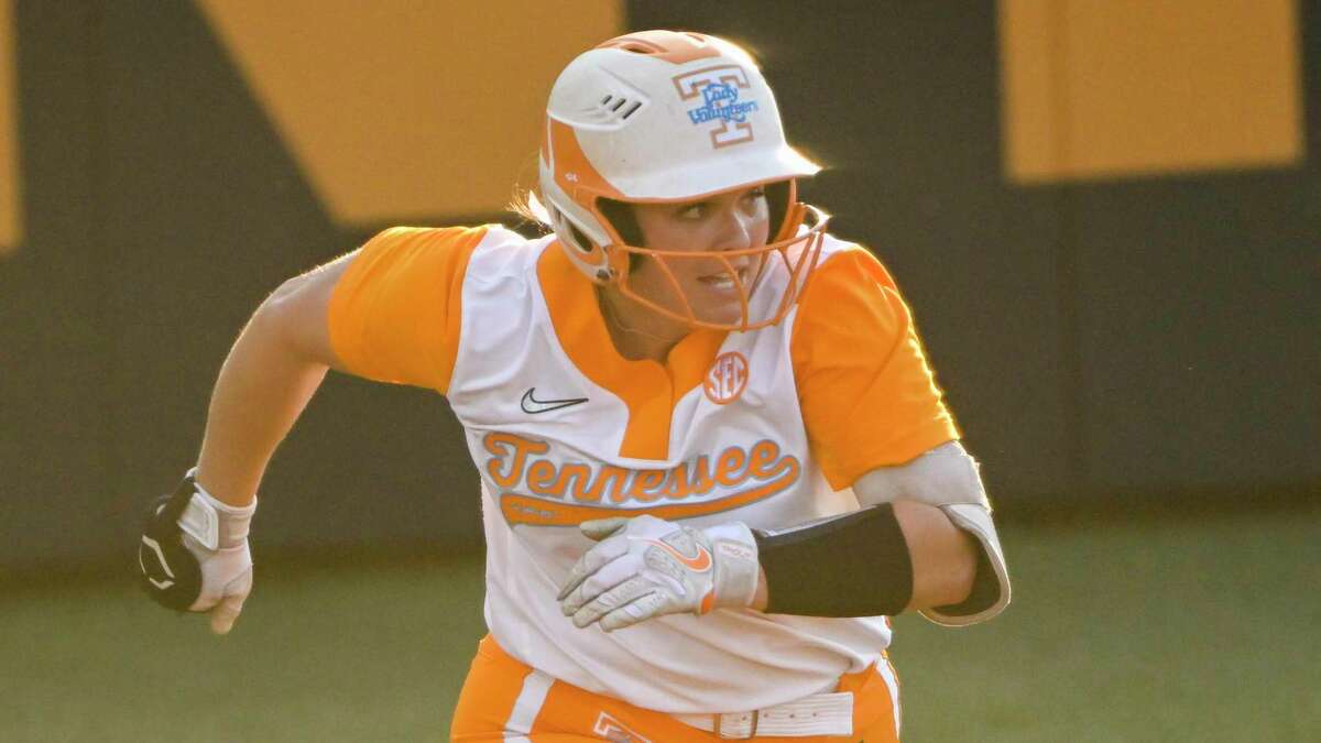 Tennessee's Kelcy Leach plays during an NCAA softball game against Campbell on Friday, May 20, 2022, in Knoxville, Tenn. (AP Photo/John Amis)