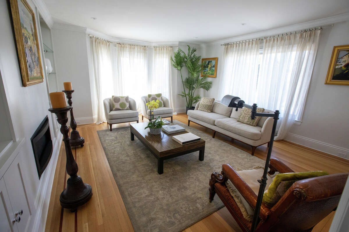 The living room at 2200 Lyon St., a house for sale in San Francisco on May 24, 2022.