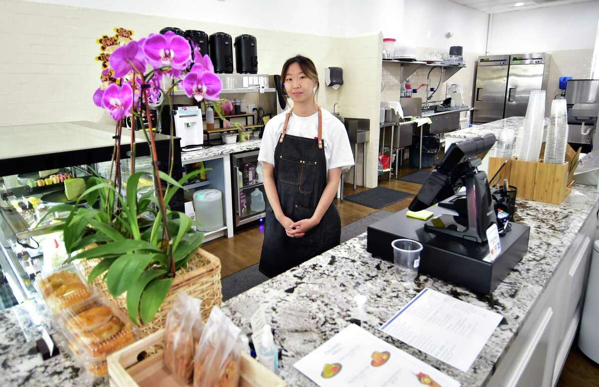 Sabrina Yang, a student at UConn Stamford majoring in business management, just opened Shiro Desserts and Drinks on Bedford Street in Stamford, Conn., on Tuesday May 24, 2022. Shiro offers Asian-inspired desserts and tea drinks.