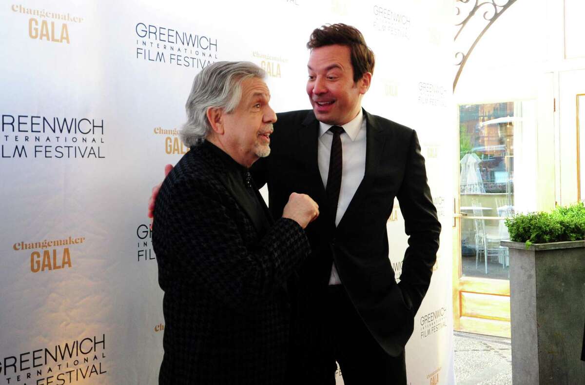 Luis Miranda, left, and Jimmy Fallon of “The Tonight Show” attend the Greenwich International Film Festival's Changemaker Award, which was to be presented to Lin-Manuel Miranda at L'Escale restaurant in Greenwich, Conn., on Wednesday May 25, 2022. With Lin-Manuel Miranda unable to attend, his father, Luis Miranda, and Fallon accepted the award on his behalf. The awards dinner was emceed by Jenna Bush Hager. In addition to the dinner, musical numbers were performed by Jessica Darrow from Disney's “Encanto,” Warren Egypt Franklin from “Hamilton” and Renee Elise Goldsberry, also from “Hamilton.”