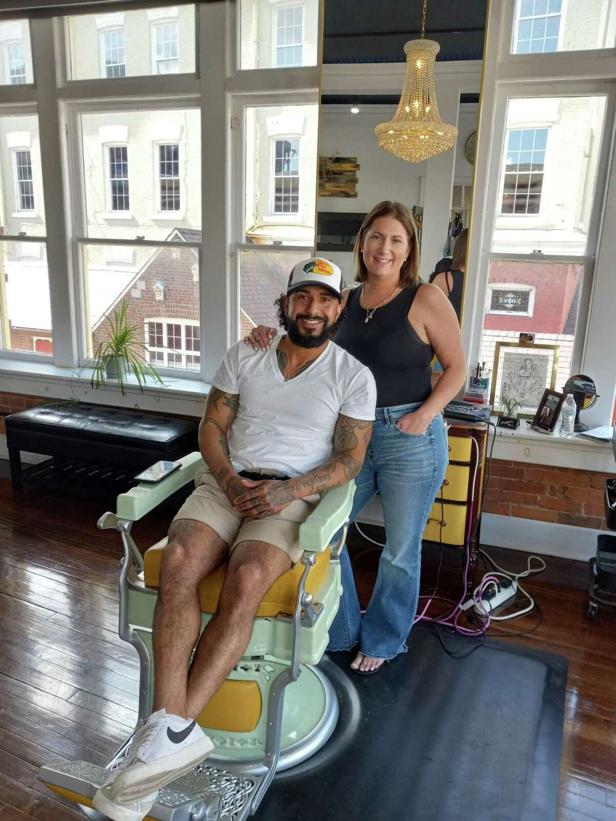 Amy Pozzo and Braulio Abreu recently opened Barber’s Ink, a new barber shop, in a spacious studio at 79 Main St. The building is owned by the Torrington Downtown Partners.
