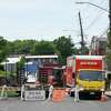 Crews work to repair a water main break on Mason Street near the intersection with Fawcett Place in Greenwich, Conn. Thursday, May 26, 2022.