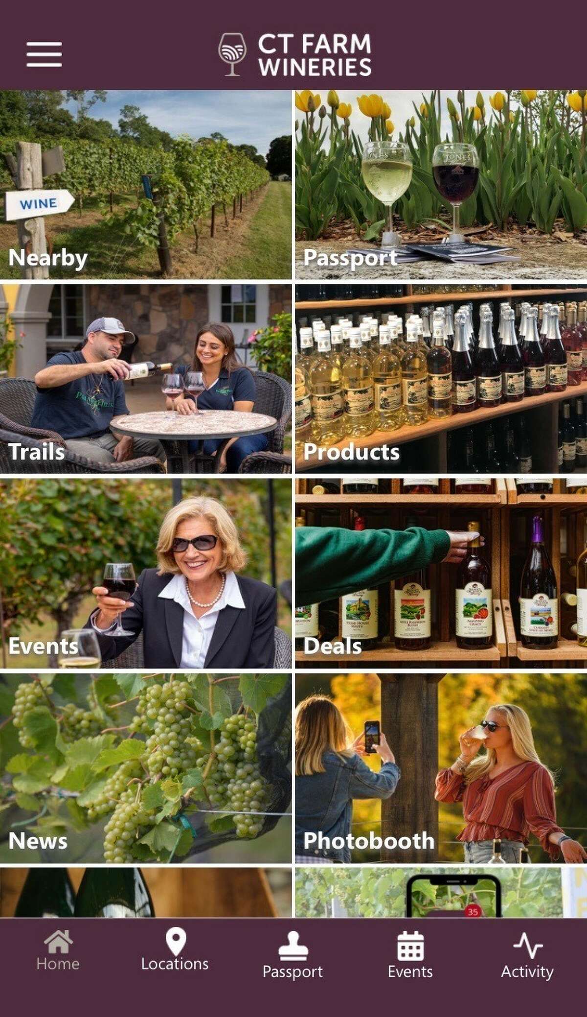 A screenshot from the new CT Wine Passport app
