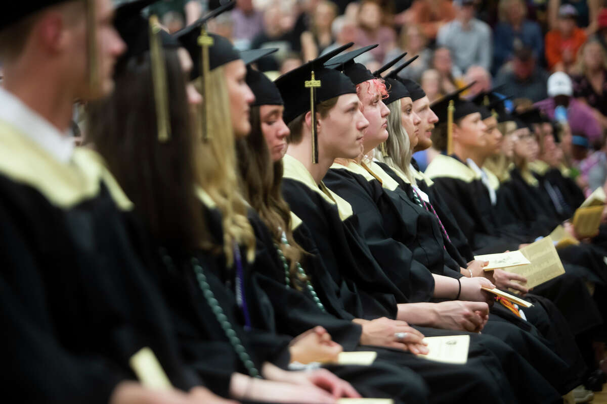 The Bullock Creek High School Class of 2022 celebrates their commencement Thursday, May 26, 2022 in the school's gymnasium.