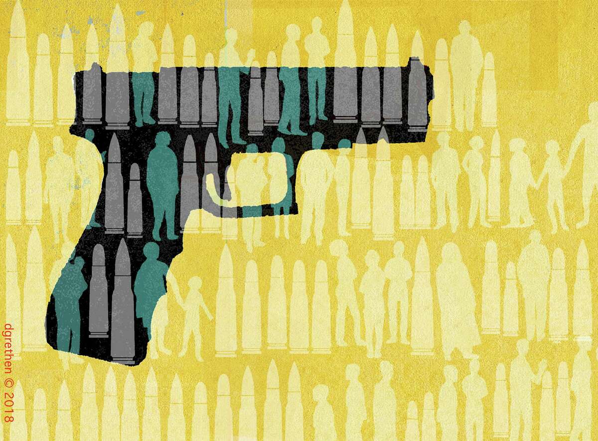 Illustration on gun violence in America.