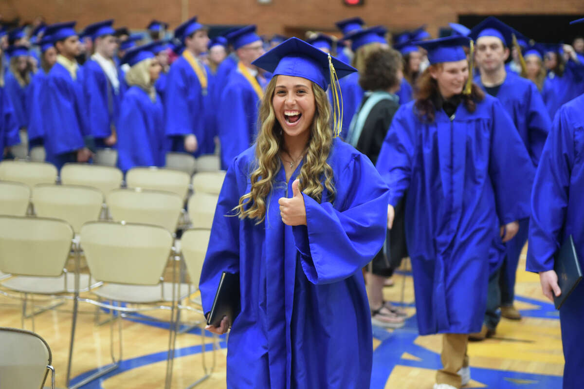 The Midland High School Class of 2022 celebrate their commencement Thursday, May 26, 2022 in the school's gymnasium.