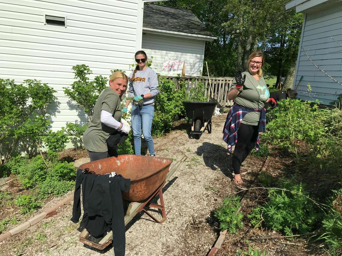 Service Day teams from Fresh Wind Christian Community helped members of Benzie County's first responder community with work in their yards and some home repairs on May 21. 