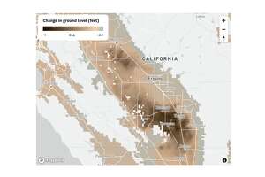 California’s drought has caused entire towns to sink nearly a foot in just one year. This map shows where