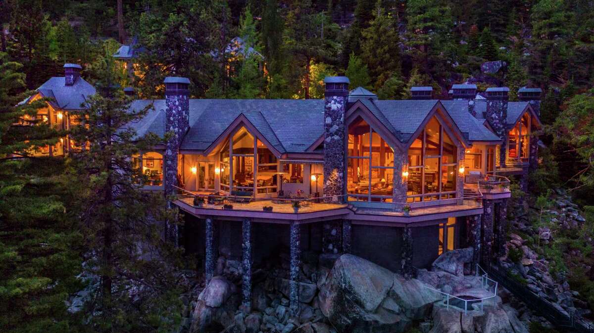 Crystal Pointe, a two-property waterfront estate on Lake Tahoe’s Nevada side, is on the market for $64.5 million.
