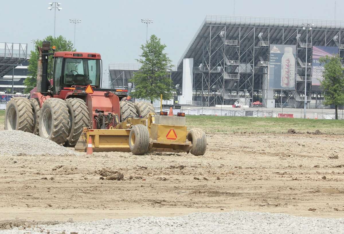 Earth-moving machinery readies for work south of the Grandstands at World Wide Technology Raceway in Madison. Major improvements have been going on at the site in anticipation of the Enjoy Illinois 300, the first NASCAR Cup Series race to be held at the track.
