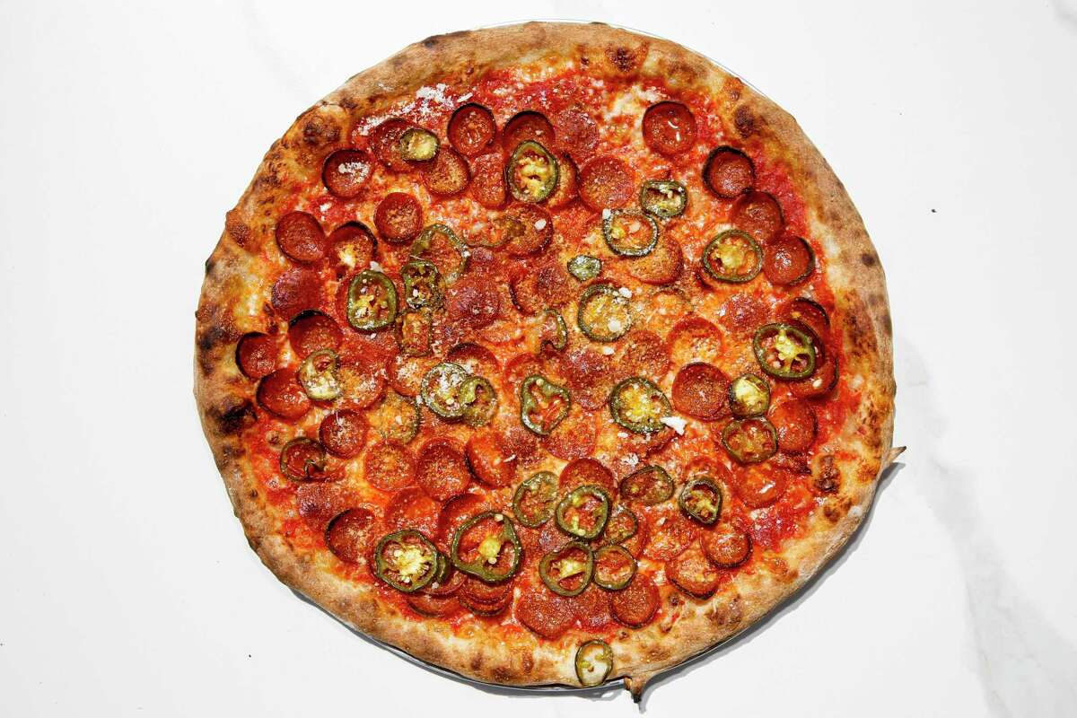The Classic Pep at Rose Pizzeria gets a not-so-classic kick from jalapeños.