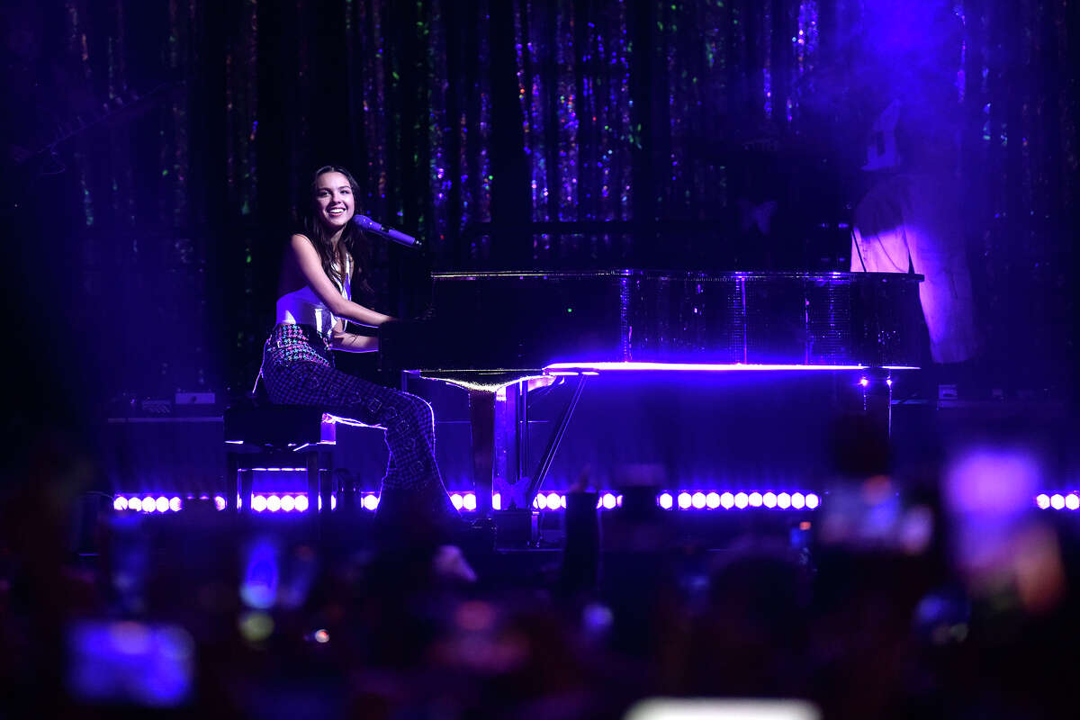 Olivia Rodrigo performs at the Bill Graham Civic Center, in San Francisco, on Friday, May 27.