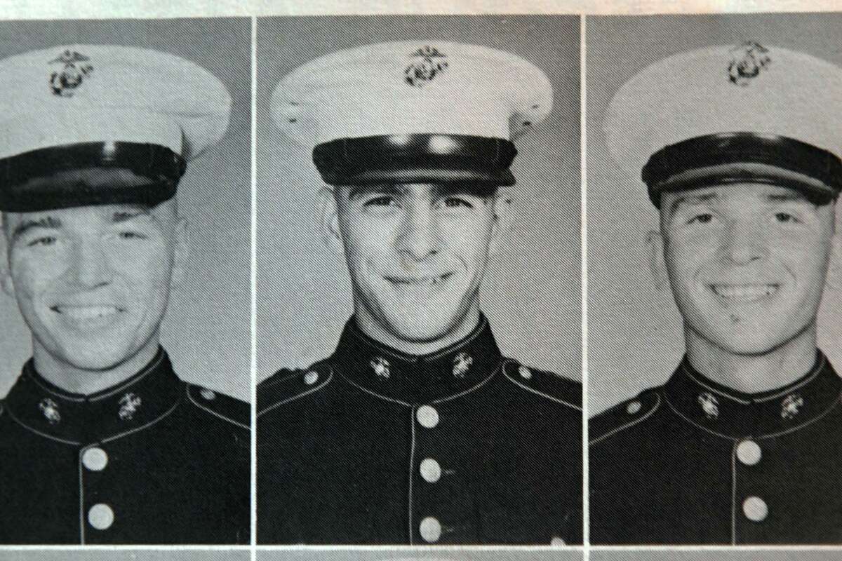 Daniel Caporale, center, seen here as a U.S. Marine Corps recruit in 1958.