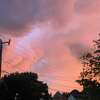 The sky is a unique color on Friday night, May 29, 2020, above New Canaan, Connecticut, following rain and thunderstorms. The sky then turned gray after a cloudy day.