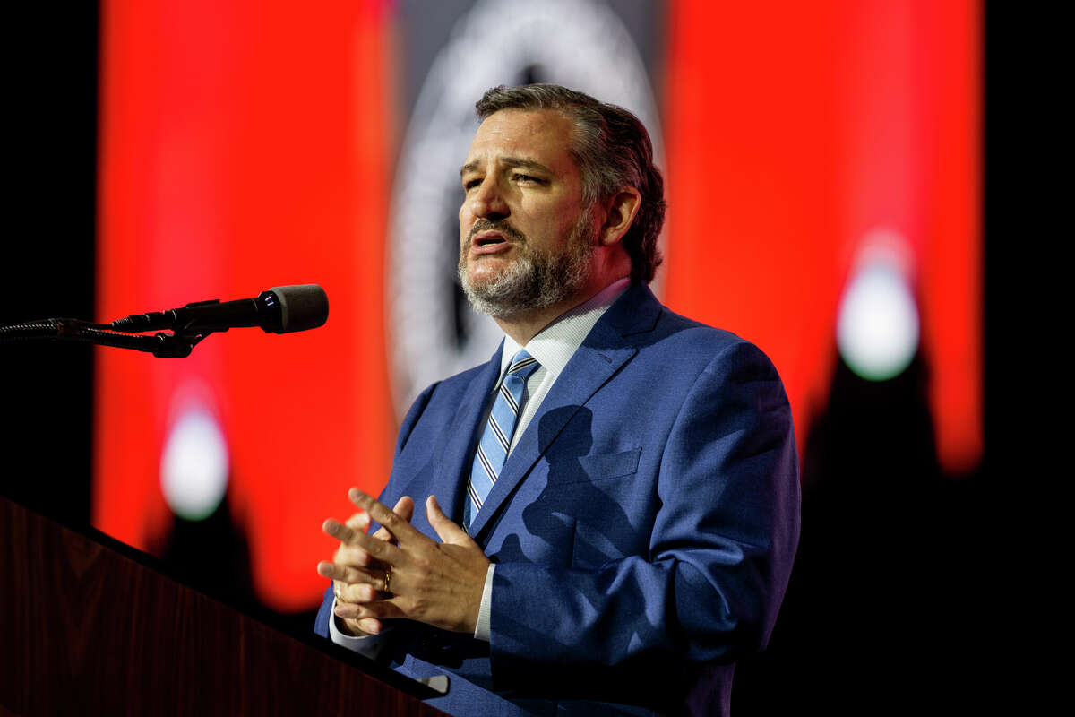Sen. Ted Cruz (R-TX) speaks during the National Rifle Association (NRA) annual convention at the George R. Brown Convention Center on May 27, 2022 in Houston, Texas.