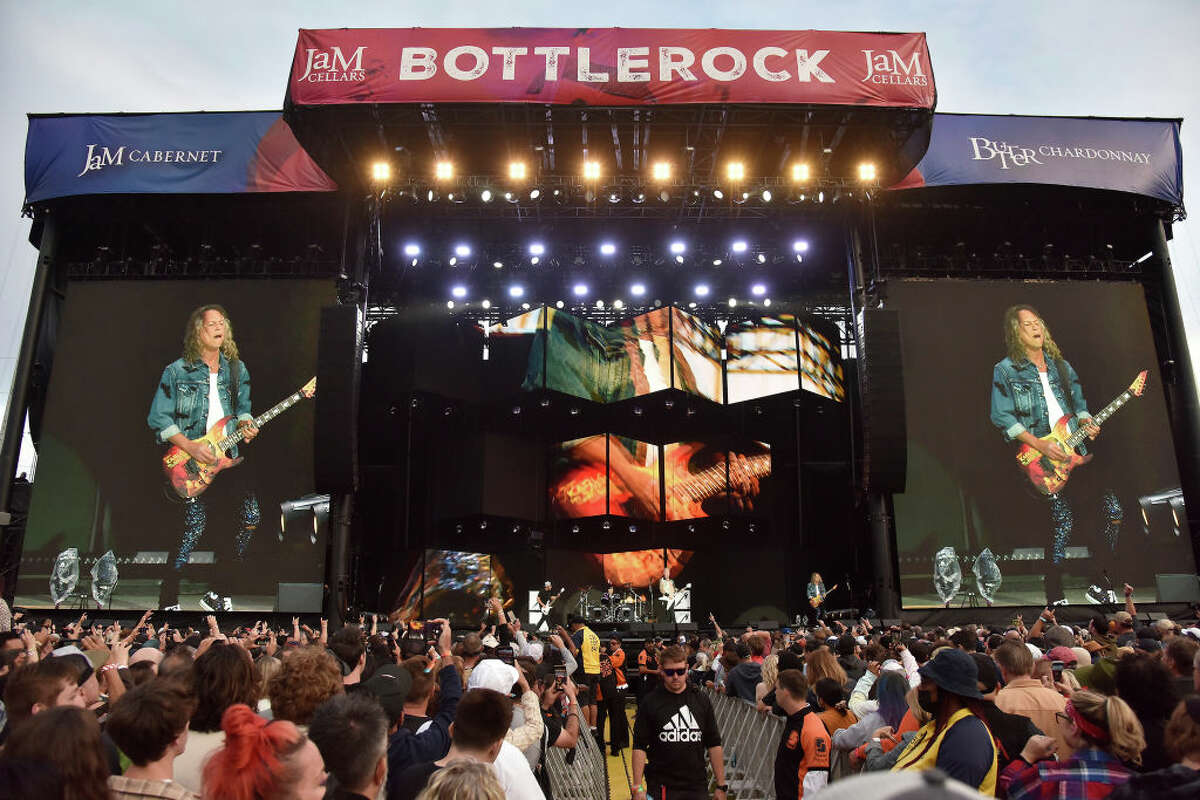 James Hetfield and Metallica perform during BottleRock Napa Valley at Napa Valley Expo on May 27, 2022, in Napa, Calif.