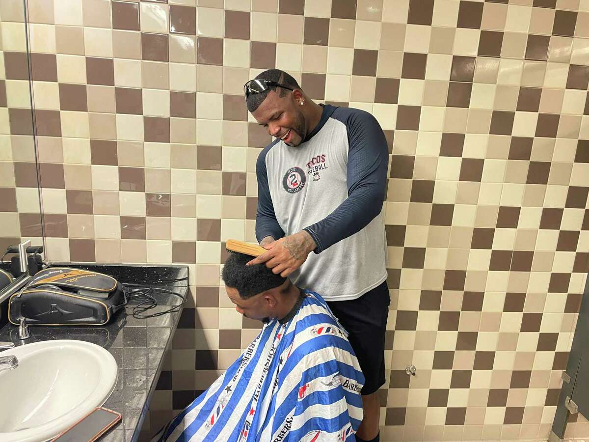 Tecolotes Dos Laredos first baseman Kennys Vargas trained to be a barber back in Puerto Rico.