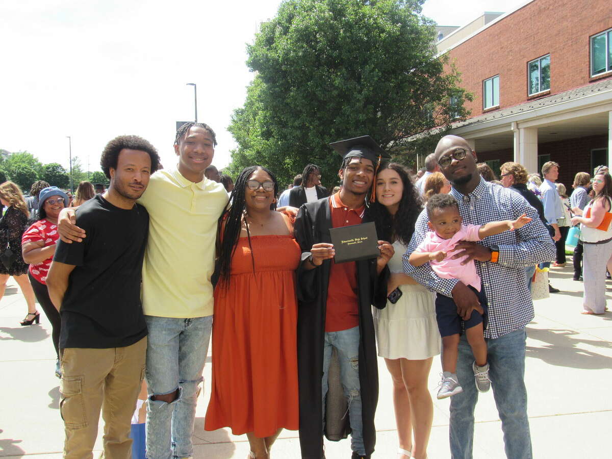 Cameron Abram was supported by his uncle, cousin, dad, girlfriend, auntie, grandma, uncle, brother and mom on Saturday. “They all came,” Abram said. “It feels good. It feels good to walk across the stage and be done with high school and onto the next chapter of my life. I’m excited.” 