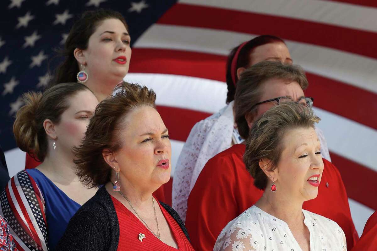 Members of the Alamo Metro Chorus perform during the Memorial Day ceremony at Fort Sam Houston National Cemetery on Monday, May 30, 2022.