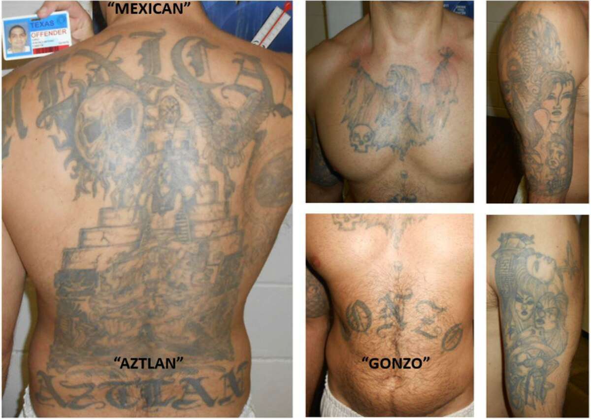 New photos released by the U.S. Marshals Service show tattoos that may help identify Gonzalo Lopez, a Texas inmate who escaped custody May 12 between Houston and Dallas.