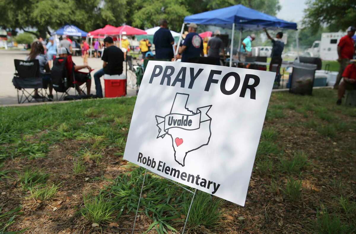 Union organizations from around the area gather to make barbecue plates for the Robb Elementary School shooting's families and any other resident in need of a meal on Monday, May 30, 2022. Also, visitations for two of the students who perished in the shootings occurred on Monday.