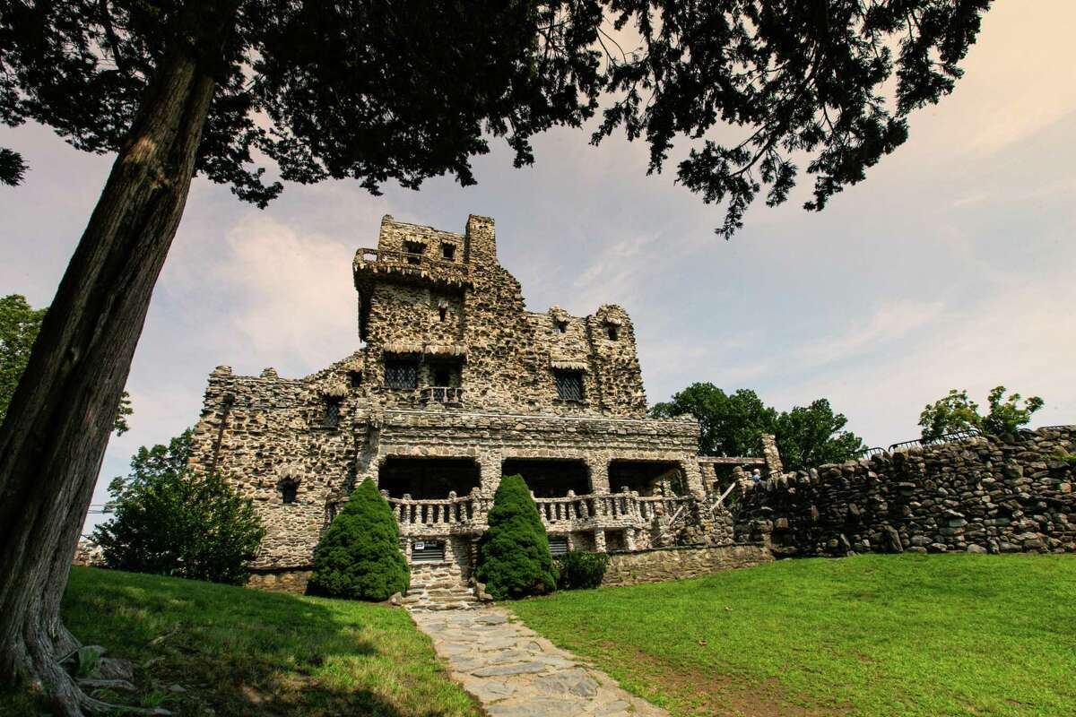 Gillette Castle at Gillette Castle State Park on the borders of Haddam and Lyme, Conn. July 2021.