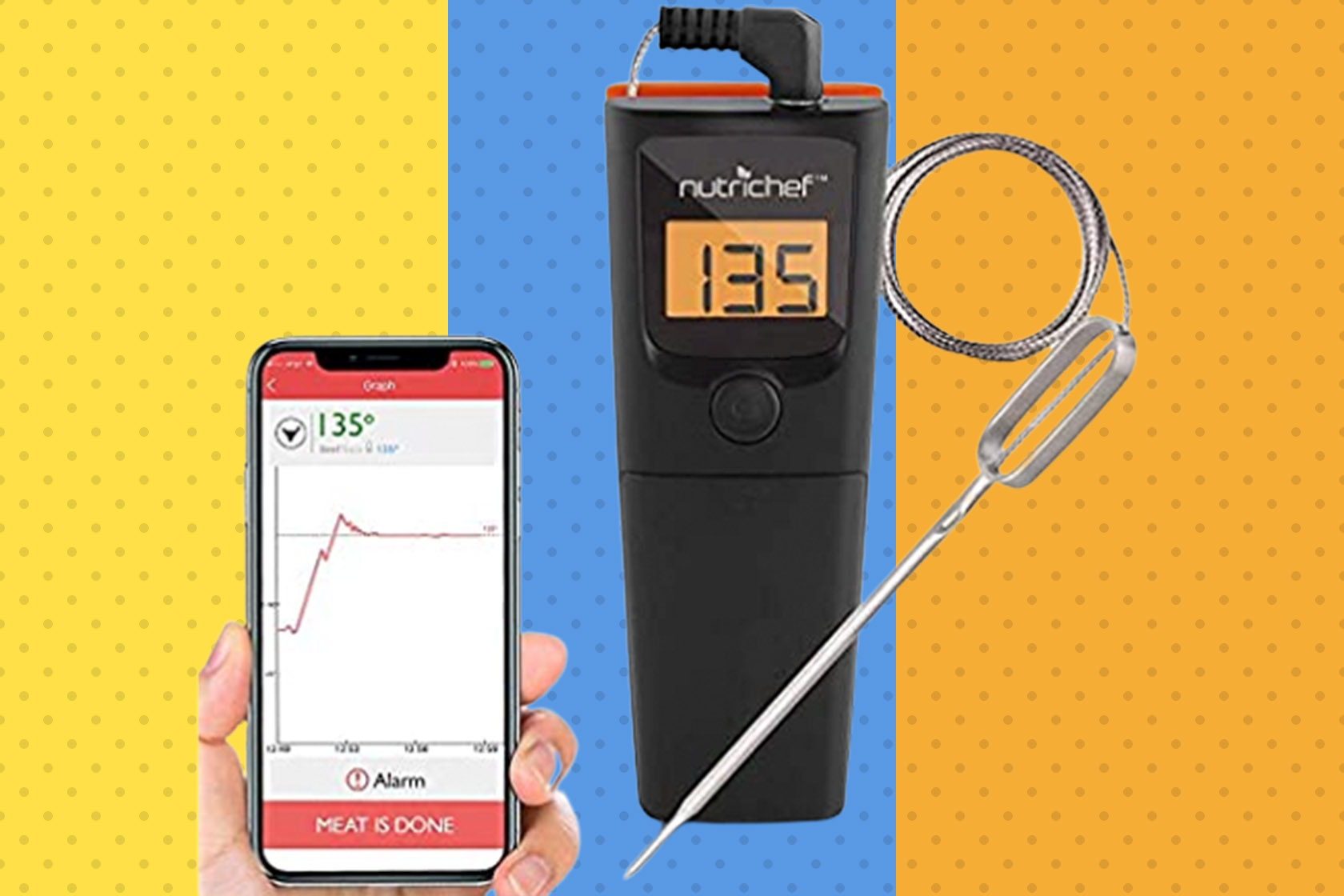 Get ready to grill with this NutriChef wireless meat thermometer from Woot!