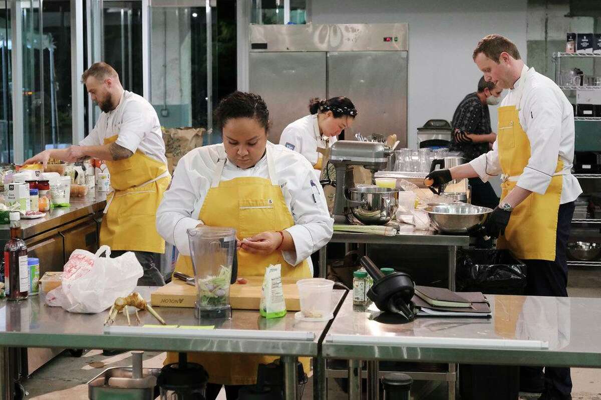 Chef Evelyn Garcia, center, emerged as a fan favorite on “Top Chef Houston.”