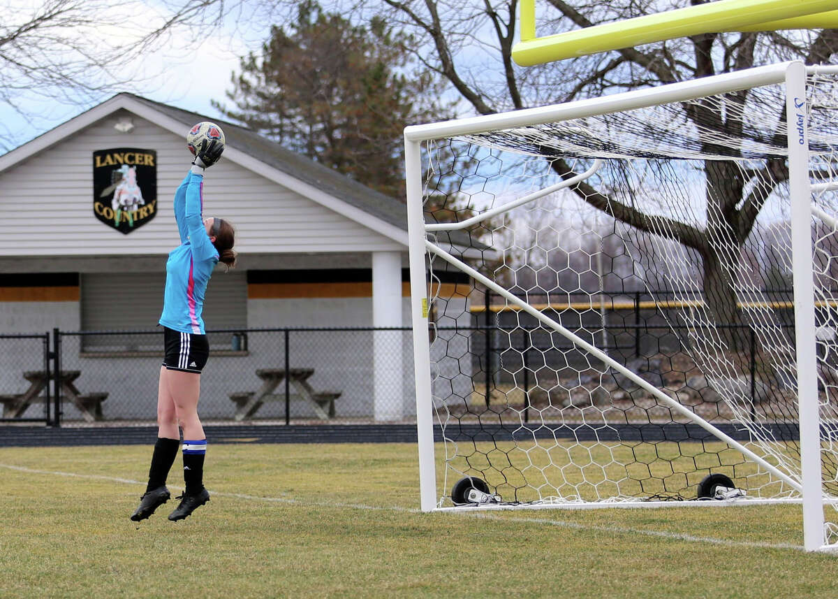 Bullock Creek goalkeeper Erin Harnick makes a save during a game in the 2022 season.