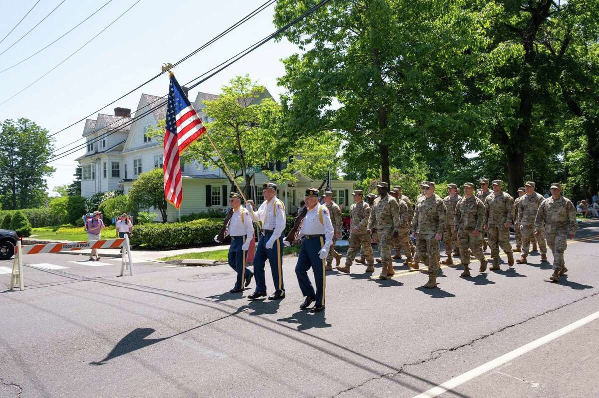 Service members were among those who marched in Ridgefield's Memorial Day parade on Monday, May 30, 2022.