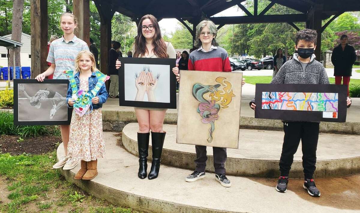 The East Hampton Arts & Culture Commission student art award presentation was held May 19 at Sears Park.