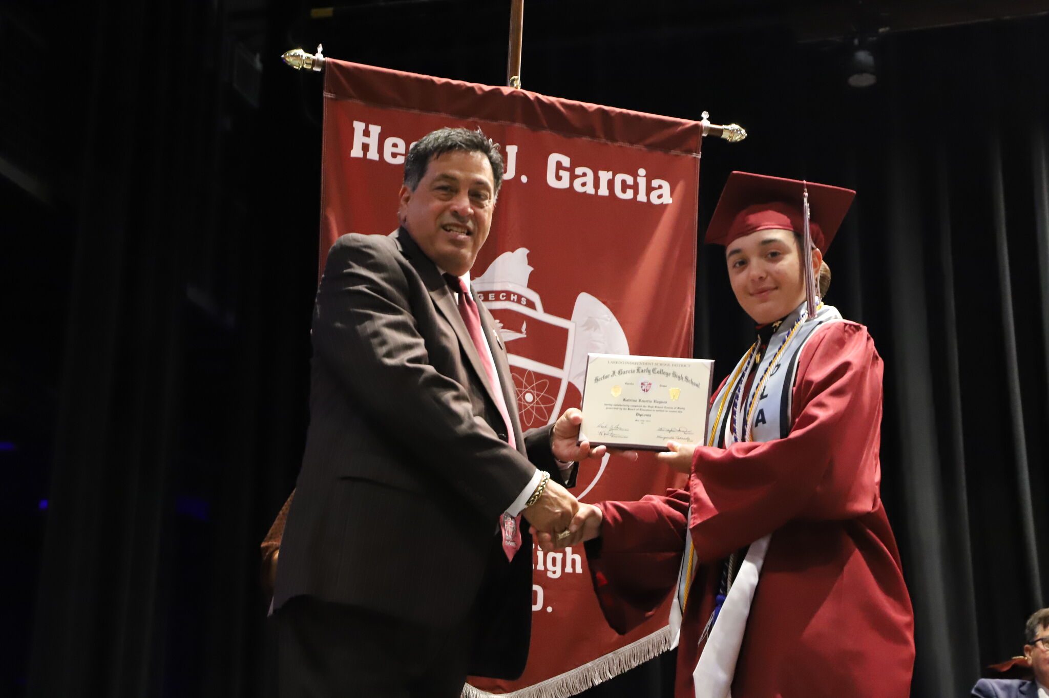 LISD senior walks at graduation as an official US Marine