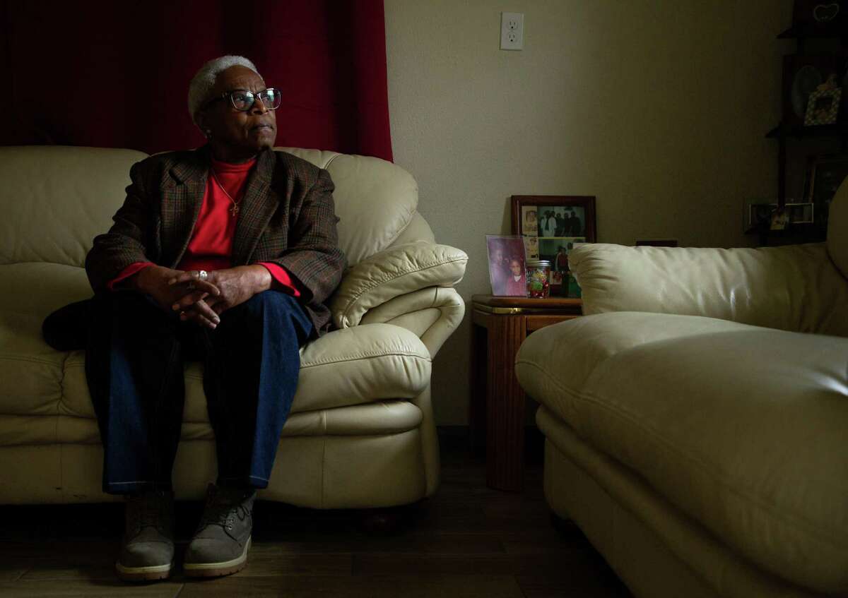 Doris Brown, who filed a civil rights complaint with HUD about GLO's distribution of Harvey mitigation funds, poses for a photograph inside her home on Tuesday, March 8, 2022, in Houston. That complaint resulted in a finding Tuesday that the GLO discriminated against communities of color, which could redirect millions in funds to Houston.