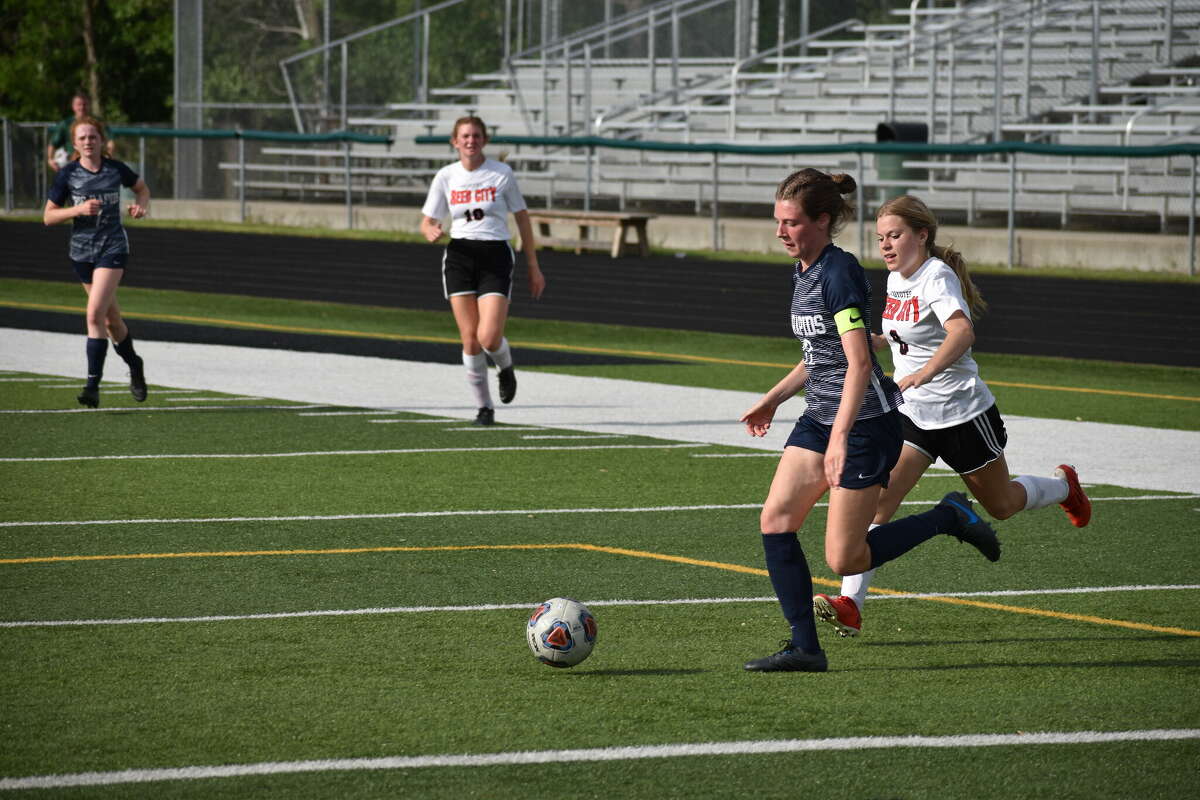 Katie Williams prepares to score her first goal of the game against Reed City. Williams would score twice in the contest.