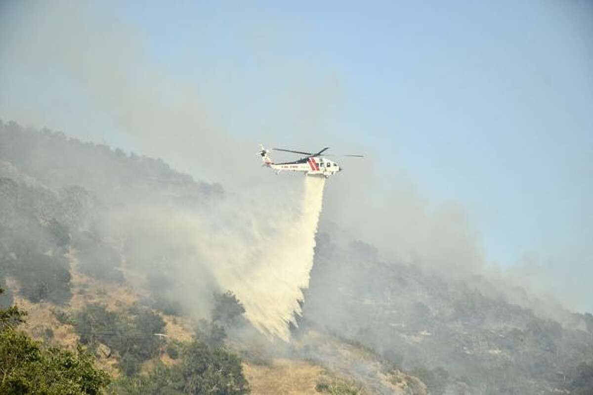 Fire fighters battle flames in the Old Fire in Napa County that broke out on May 31, 2022.