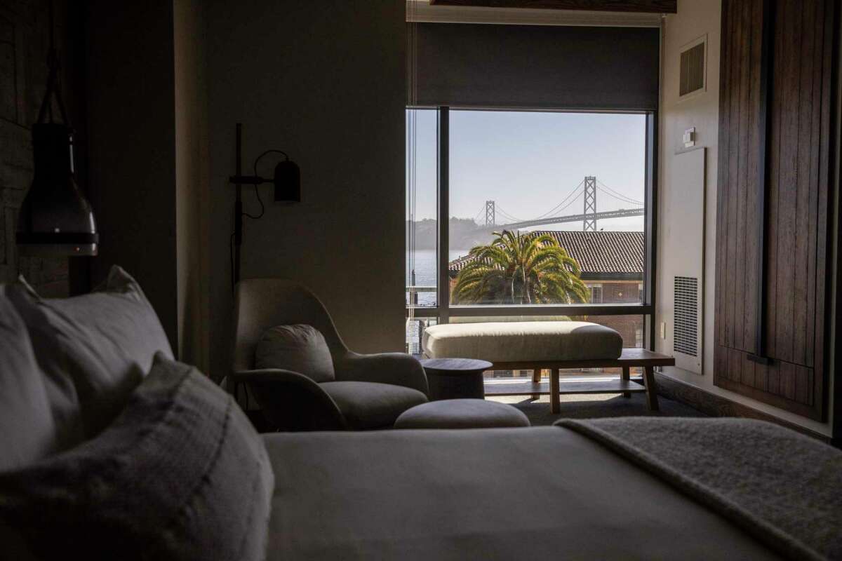 An interior view of a room photographed at 1 Hotel in San Francisco.