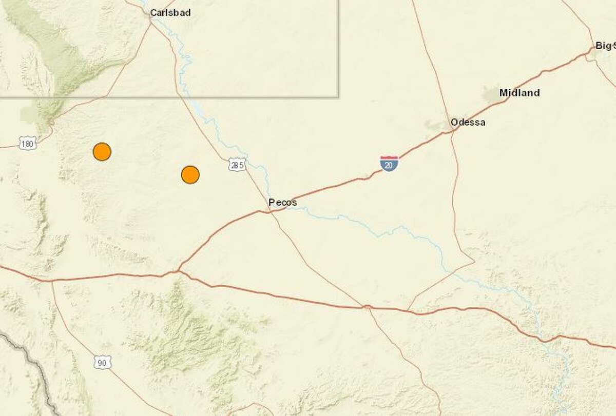 The United States Geological Survey is reporting that two earthquakes happened Wednesday in far West Texas with magnitudes of 4.4 and 4.5, respectively.