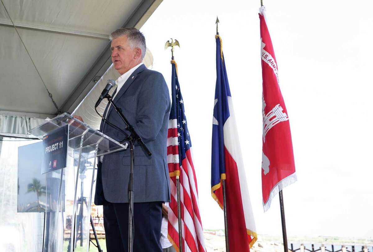 Roger Guenther, Port Houston Executive Director, delivers the opening remark of the kick-off ceremony of the expansion and deepening of the Houston Ship Channel Wednesday, June 1, 2022, in Galveston.